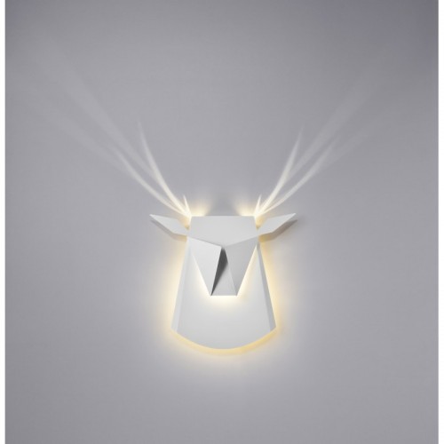 Popuplighting Deer Head 화이트 ALUMINIUM STEEL 하드와이어 CAN BE WIRED TO ELECTRICITY POINT IN THE ROOM