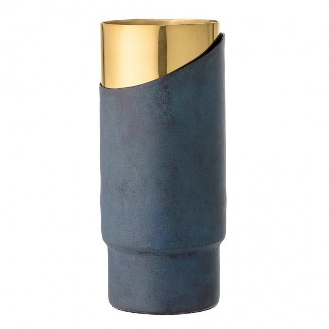 블루밍빌 화병 꽃병 23cm 블루/골드 Bloomingville Vase 23cm  Blue/Gold 00922