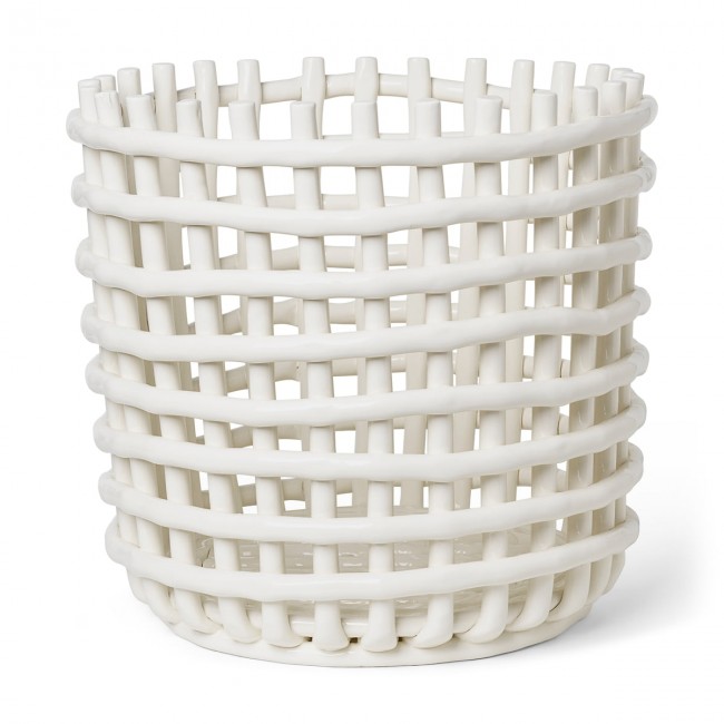 펌리빙 - 세라믹 Basket XL OFF-화이트 Ferm Living ferm Living - Ceramic Basket XL  off-white 08550