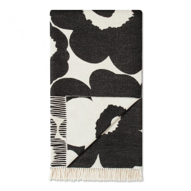 마리메꼬 - Unikko 담요 블랭킷 130 x 200 cm 블랙 / 화이트 Marimekko - Unikko Blanket 130 x 200 cm  black / white 07190