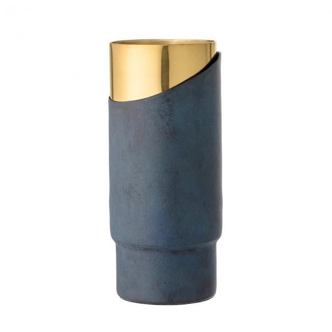 블루밍빌 - 메탈 화병 꽃병 H 23 cm 블루 Bloomingville - Metal Vase  H 23 cm  blue 04178