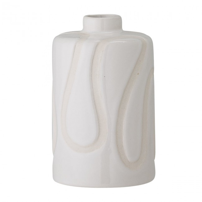 블루밍빌 - Elice 화병 꽃병 H 13 cm 화이트 Bloomingville - Elice Vase  H 13 cm  white 04027