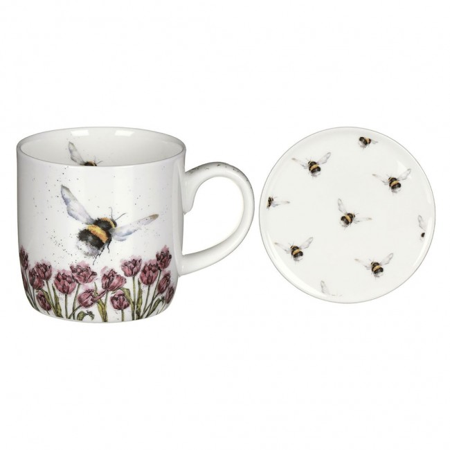 포트메리온 Wrendale 머그 With Coffee 소서 Flight Of The Bumblebee Portmeirion Wrendale Mug With Coffee Saucer  Flight Of The Bumblebee 06168