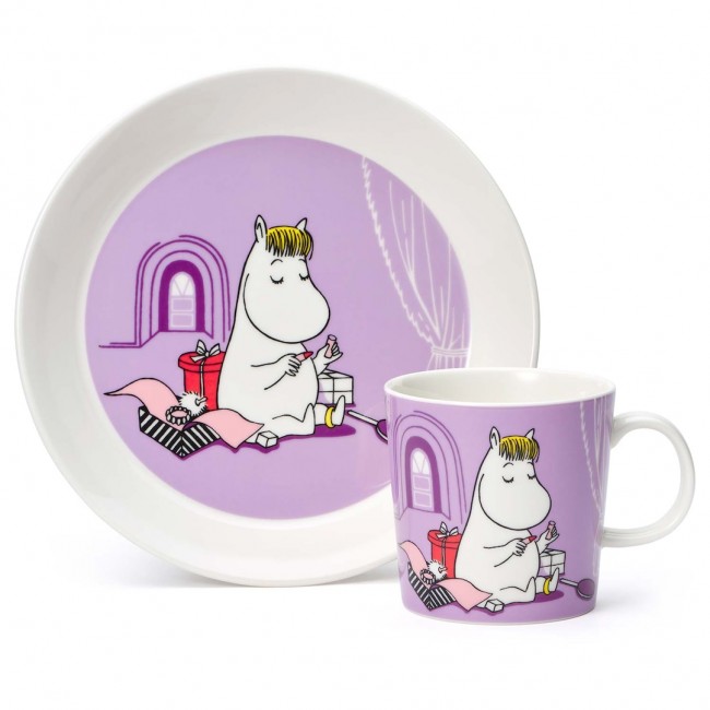 아라비아 무민 머그 & 접시 Snorkmaiden 퍼플 Arabia Moomin Mug & Plate  Snorkmaiden Purple 06157