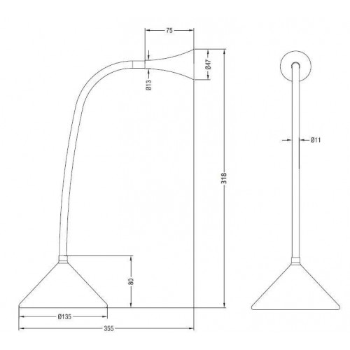 리얼리티 Viper flexible 테이블조명/책상조명 (스위치 버전) 실버 Reality Viper flexible table lamp with switch Silver 32426