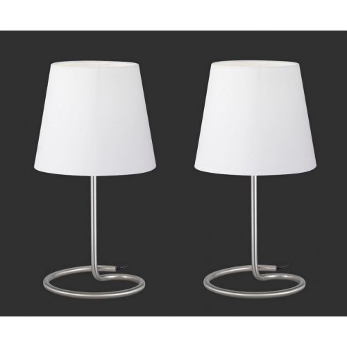 리얼리티 Twin 테이블조명/책상조명 set with cor_d switch 니켈 / 화이트 Reality Twin table lamp set with cord switch Nickel / White 32406