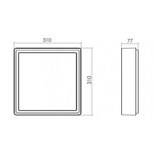 에스지 라이팅 프레임 사각 스퀘어 맥시 + Sensor 화이트 SG Lighting Frame Square maxi + Sensor White 23737