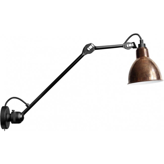 DCW 에디션 램프 그라스 304 L40 Round 블랙 / Raw 코퍼 / 화이트 DCW EDITIONS Lampe Gras 304 L40 Round Black / Raw Copper / White 23549
