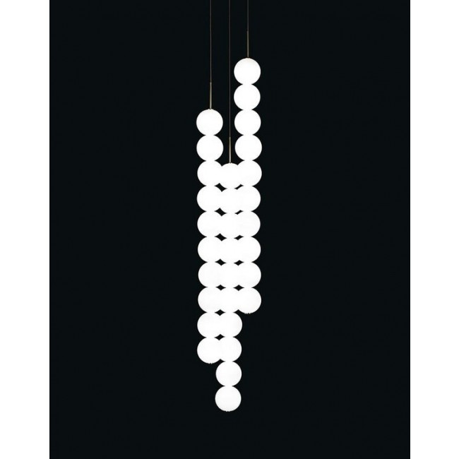 테르자니 Abacus 3 펜던트S of 10 스피어S on a 로즈TTE DALI dim 브라스 Terzani Abacus 3 pendants of 10 spheres on a rosette  DALI dim Brass 19694