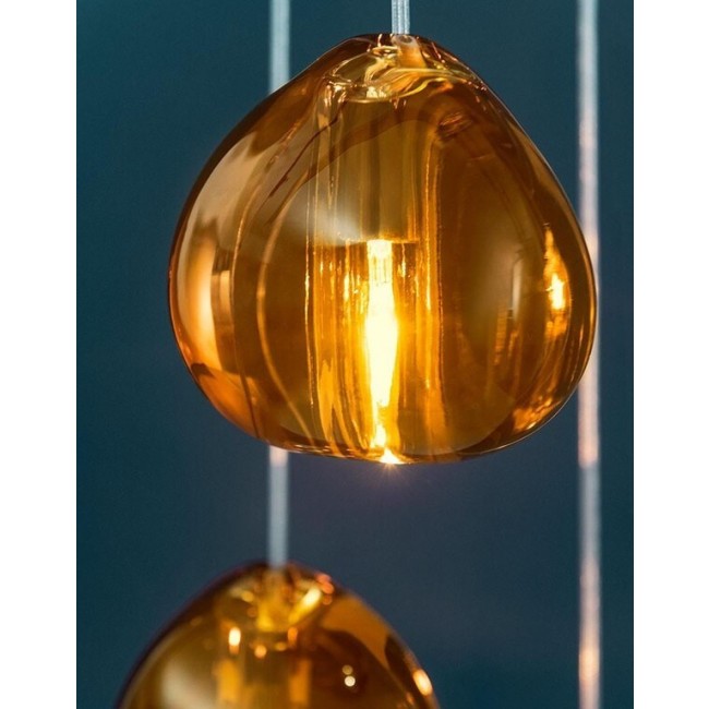 테르자니 Mizu 캐노피 with 3 펜던트S LED nd 코냑 / 화이트 Terzani Mizu canopy with 3 pendants  LED nd Cognac / White 19600