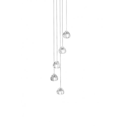 테르자니 Mizu 캐노피 with 5 펜던트S LED 1-10V/Push dim 트랜스페런트 / 화이트 Terzani Mizu canopy with 5 pendants  LED 1-10V/Push dim Transparent / White 19465