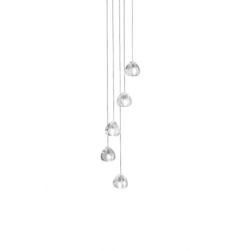 테르자니 Mizu 캐노피 with 5 펜던트S LED 1-10V/Push dim 실버 / 니켈 Terzani Mizu canopy with 5 pendants  LED 1-10V/Push dim Silver / Nickel 19461