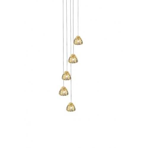 테르자니 Mizu 캐노피 with 5 펜던트S LED 1-10V/Push dim 골드 / 화이트 Terzani Mizu canopy with 5 pendants  LED 1-10V/Push dim Gold / White 19457