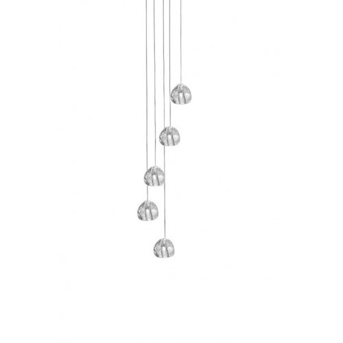 테르자니 Mizu 캐노피 with 5 펜던트S 1-10V/PWM dim 트랜스페런트 / 니켈 Terzani Mizu canopy with 5 pendants  1-10V/PWM dim Transparent / Nickel 19447