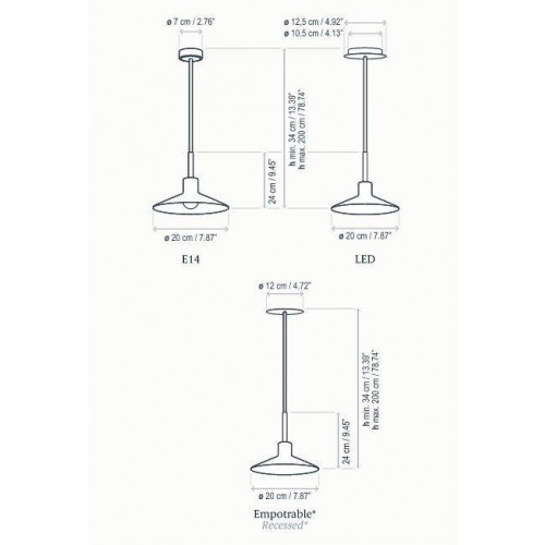 보버 접시T S/20 E14 (LED) 테라코타 / 화이트 Bover Platet S/20 E14 (LED) Terracotta / White 15203