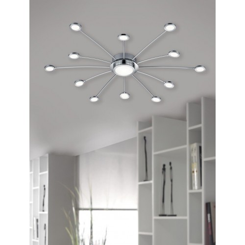 트리오 Bodrum 천장등/실링 조명 크롬 / 화이트 Trio Bodrum ceiling light Chrome / White 08510