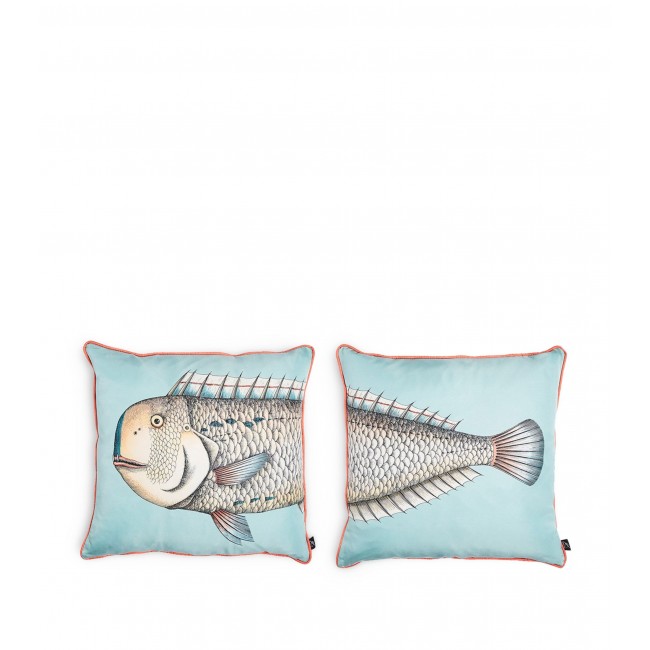 포르나세티 Set of 2 Grande Pesce 쿠션S (50cm x 50cm) Fornasetti Set of 2 Grande Pesce Cushions (50cm x 50cm) 02721