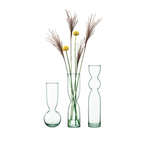 엘에스에이 인터네셔널 Recycled 글라스 캐노피 화병 꽃병 (Set of 3) LSA International Recycled Glass Canopy Vases (Set of 3) 02583
