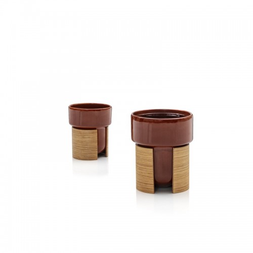 Tonfisk Design Warm cup 2 4 dl set of brown - oak TFTNT003