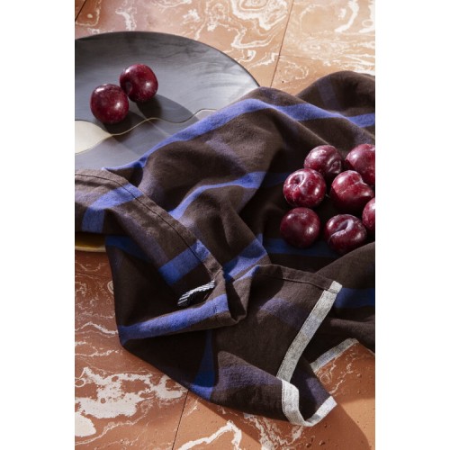 FERM LIVING 펌리빙 Hale tea towel brown - 블루 FL1104264139