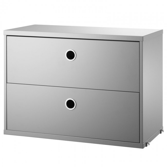 STRING FURNITURE 스트링 chest with 2 drawers 58 x 30 cm grey AK211383