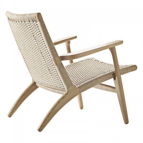 CARL HANSEN & SU00F8N CH25 라운지체어 화이트 오일 오크 - 네츄럴 cor_d Carl Hansen & Su00f8n CH25 lounge chair  white oiled oak - natural cord 04041