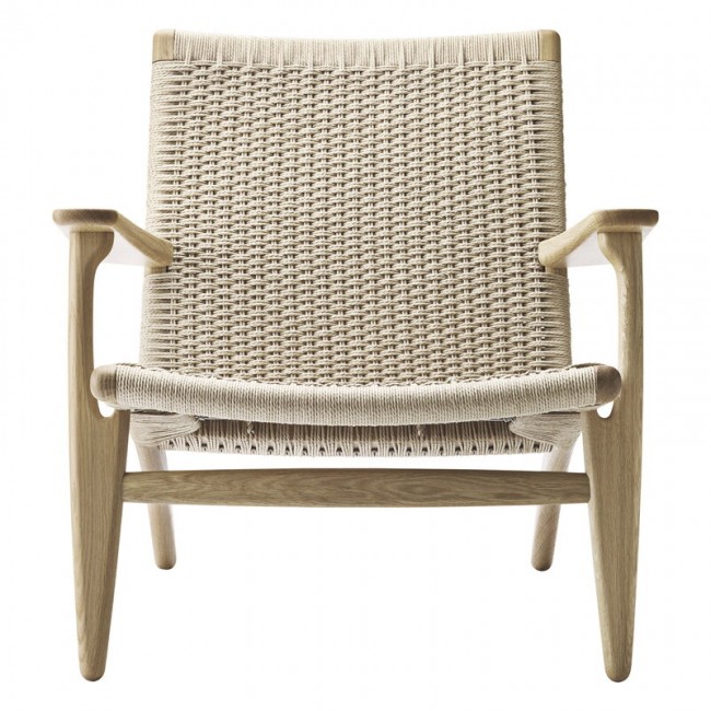CARL HANSEN & SU00F8N CH25 라운지체어 화이트 오일 오크 - 네츄럴 cor_d Carl Hansen & Su00f8n CH25 lounge chair  white oiled oak - natural cord 04041