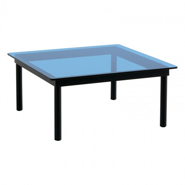 HAY 헤이 Kofi 테이블 80 x cm 블랙 래커 oak - 블루 글라스 HA941745