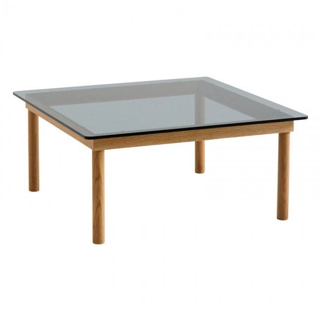 HAY 헤이 Kofi 테이블 80 x cm 래커 oak - grey 글라스 HA941731