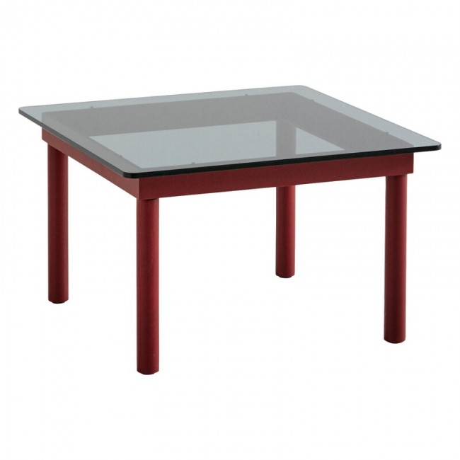 HAY 헤이 Kofi 테이블 60 x cm barn red 래커 oak - grey 글라스 HA941725