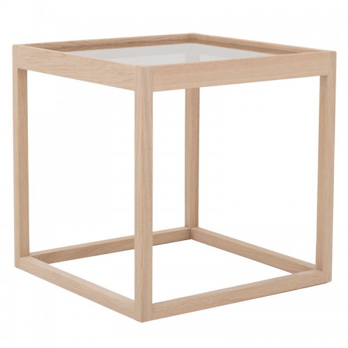 Klassik Studio Cube 테이블 soaped oak - 스모크 글라스 KS96500301-SO