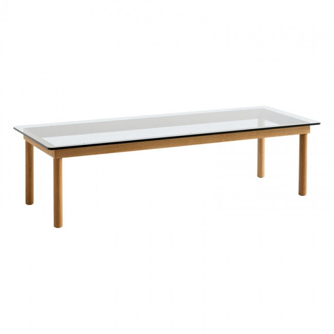 HAY 헤이 Kofi 테이블 140 x 50 cm 래커 oak - clear 글라스 HA941783