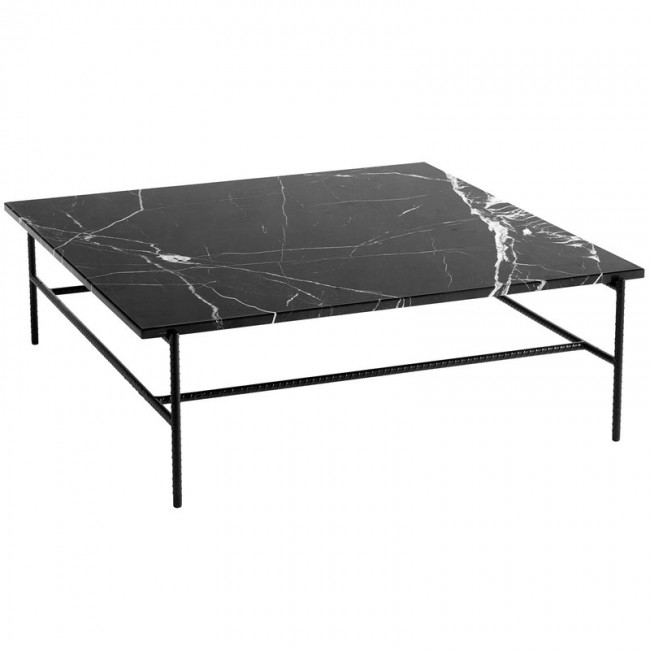 HAY 헤이 Rebar coffee 테이블 100 x 104 cm 블랙 marble HA930223