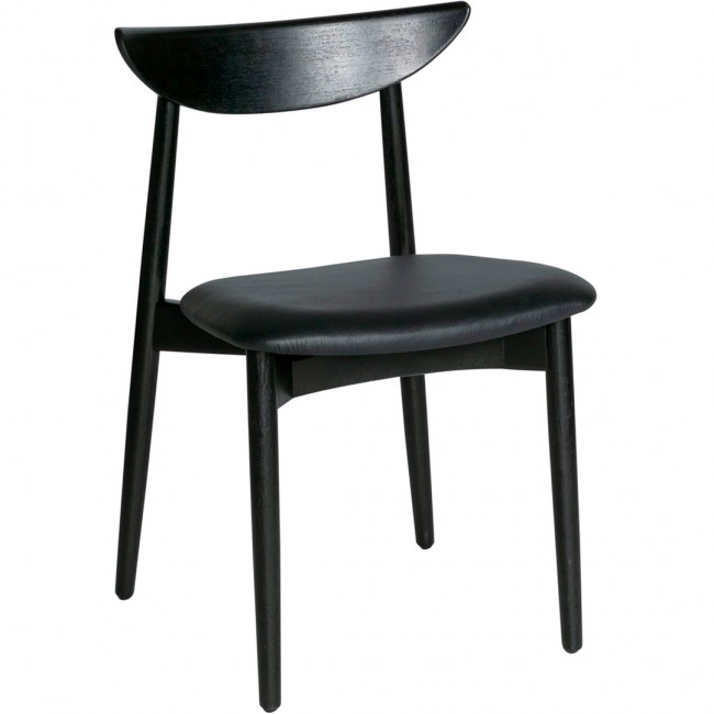 하슬레우 Symphony 체어 의자 블랙 래더 Seat 블랙 Stained Oak Haslev Symphony Chair  Black Leather Seat  Black Stained Oak 05372