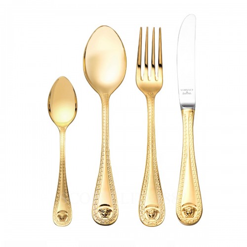 베르사체 Dinner Fork 메두사 커트러리 골드 접시 Versace Dinner Fork Medusa Cutlery Gold Plated 02194