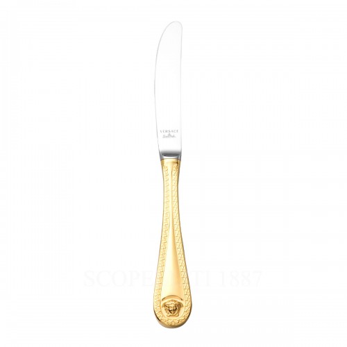 베르사체 Dinner 칼 메두사 커트러리 골드 접시 Versace Dinner Knife Medusa Cutlery Gold Plated 02193