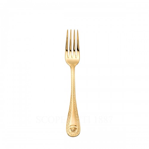 베르사체 디저트 Fork 메두사 커트러리 골드 접시 Versace Dessert Fork Medusa Cutlery Gold Plated 02191
