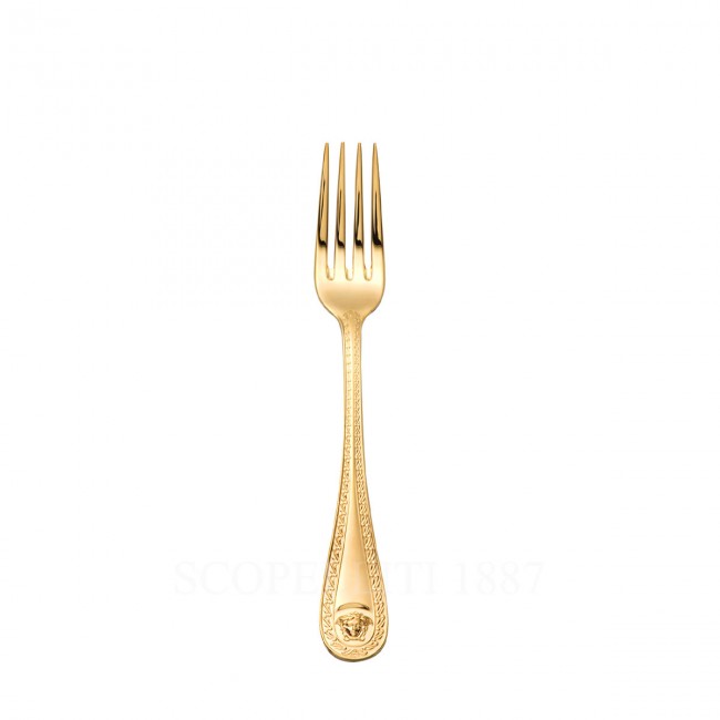 베르사체 디저트 Fork 메두사 커트러리 골드 접시 Versace Dessert Fork Medusa Cutlery Gold Plated 02191