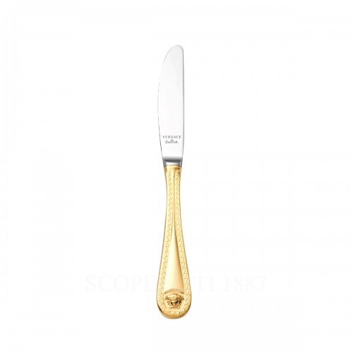 베르사체 디저트 칼 메두사 커트러리 골드 접시 Versace Dessert Knife Medusa Cutlery Gold Plated 02190