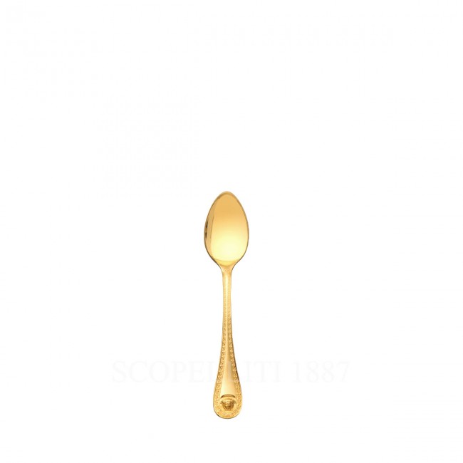 베르사체 Espresso Spoon 메두사 커트러리 골드 접시 Versace Espresso Spoon Medusa Cutlery Gold Plated 02188