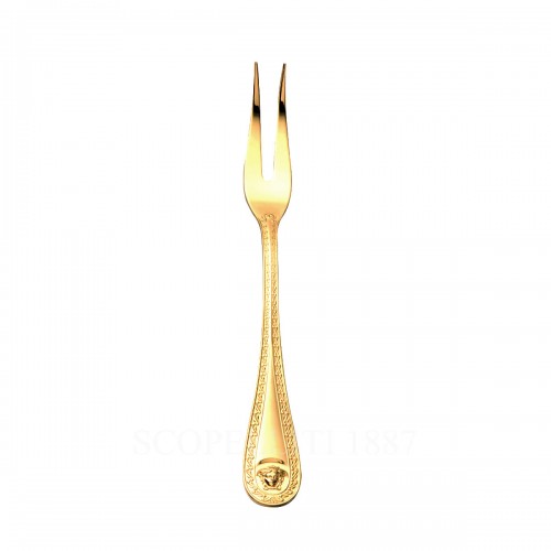 베르사체 Meat Fork 라지 메두사 커트러리 골드 접시 Versace Meat Fork Large Medusa Cutlery Gold Plated 02185