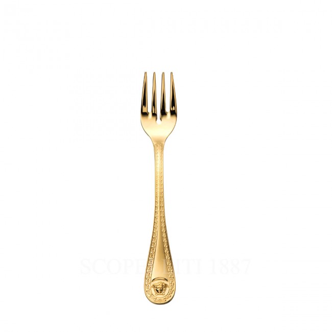 베르사체 Fish Fork 메두사 커트러리 골드 접시 Versace Fish Fork Medusa Cutlery Gold Plated 02182