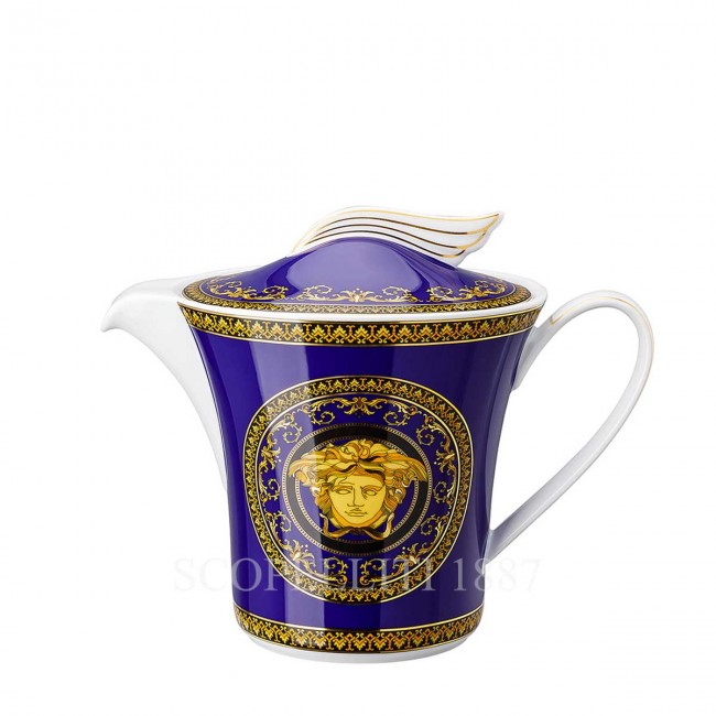 베르사체 티포트 메두사 블루 Versace Teapot Medusa Blue 02101