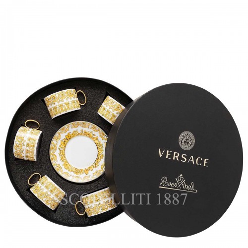 베르사체 Gift Set of 6 Tea Cups and 소서 메두사 Rhapsody Versace Gift Set of 6 Tea Cups and Saucers Medusa Rhapsody 02070