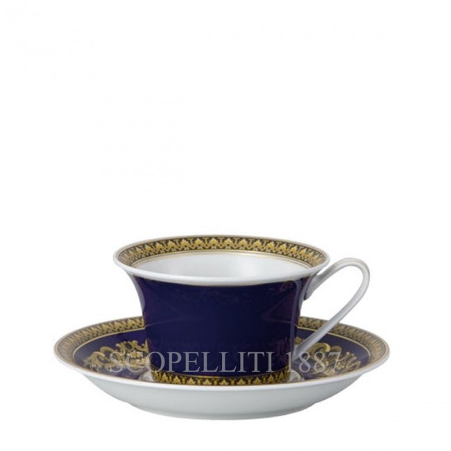 베르사체 티 컵앤소서 메두사 블루 Versace Tea Cup and Saucer Medusa Blue 02069