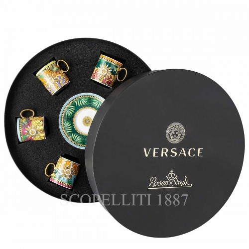 베르사체 Gift Set of 6 에스프레소 컵S and 소서 Jungle Animalier Versace Gift Set of 6 Espresso Cups and Saucers Jungle Animalier 02029