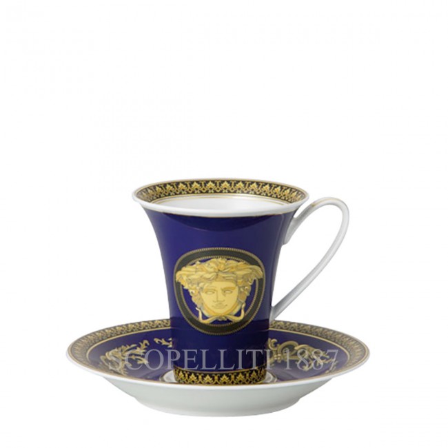 베르사체 Coffee 컵앤소서 메두사 블루 Versace Coffee Cup and Saucer Medusa Blue 02021