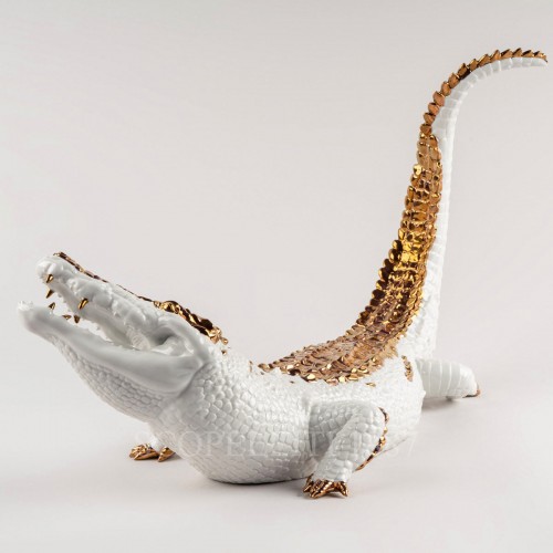 LLADROE 야드로 Crocodile Figurine 라지 LladrOE Lladro Crocodile Figurine Large 01926