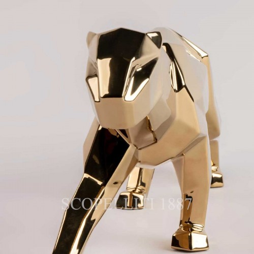LLADROE NEW Panther Figurine 메탈릭 골드 LladrOE NEW Panther Figurine Metallic Gold 01916