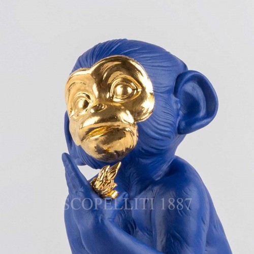 LLADROE Monkey Figurine 블루 리미티드 에디션 New LladrOE Monkey Figurine Blue Limited edition New 01914